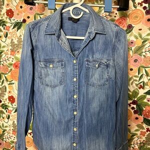 Jcrew Blue Denim Button-Up Shirt